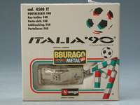SCHLÜSSELANHÄNGER FERRARI F40 - neu in OVP anl??lich Fussball-WM 1990 in Italien 1:87 von Bburago, metall mit Emblem "Fussball" auf Dach ...