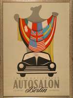 BERLIN AUTOSALON 6.-16.09.1961 - Farblithograf ie - Rahmen unten 2 kleine Beschädigungen