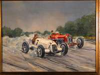 P.PAYRE "Mercedes & Alfa Romeo 1935" - Ölgemälde