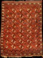 Ersari Hauptteppich antik, Turkmenistan, Na turfarben, um 1900, feine glanzreiche Wolle ge knÜpft auf Wolle, ca. 237 x 188 cm (seltenes F ormat), ...