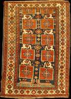 Karagashli antik, Ostkaukasus Kuba-Gebiet, reine Naturfarben, um 1900, feine Wolle geknÜp ft auf Wolle, ca. 150 x 104 cm (seltenes klein es ...