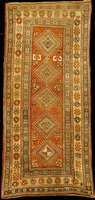 Schulaver antik, Zentralkauskasus, reine Pf lanzenfarben, 19.Jahrhundert, Wolle geknÜpft a uf Wolle, ca. 283 x 137 cm, feine bis mittelfe ine ...