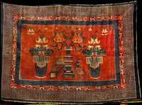 Dekorativer antiker China Teppich, China, u m 1900, feine glanzreiche Wolle geknÜpft auf B aumwolle, ca. 250 x 175 cm, mittelfeine feste ...