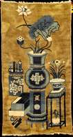 Pow Tow antik, China, um 1900, feine hochwe rtige Wolle geknÜpft auf Baumwolle, ca. 130 x 70 cm, feine bis mittelfeine KnÜpfung, feiner Griff, ...