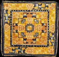 Ning Hsia antik, Westchina, reine Naturfarb en, mitte 19.Jahrhundert, Wolle geknüpft auf B aumwolle, ca. 66 x 63 cm, mittelfeine Knüpfung , ...