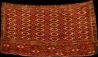 Sehr feiner antiker Tschowal, Turkmenistan, Naturfarben, um 1900/1910, sehr feine geschme idige Wolle geknÜpft auf Wolle, ca. 143 x 74 c m, sehr ...