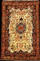 Alter dekorativer Rosen-Bidjar, Nordwestper sien, Naturfarben, um 1910/1920, feine glanzre iche Wolle geknÜpft auf Baumwolle, ca. 164 x 1 06 cm, ...