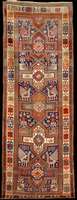 Akstafa Kazak antik, Ostkaukasus Nordschirw an-Gebiet, um 1900, Wolle geknÜpft auf Wolle, ca. 320 x 115 cm, feine KnÜpfung, feiner Griff , gute ...