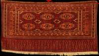 Sehr feine Tekke Tschowal antik, Turkmenist an, Naturfarben, um 1900, sehr feine fetthalti ge glanzreiche Wolle geknÜpft auf Wolle, ca. 1 40 x 74 ...