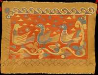 Jugendstil Vogel-Kelim alt, Deutschland woh l Darmstadt (MartildenhÖhe), um 1920/1930, Wol le geknÜpft auf Wolle, ca. 63 x 47 cm, mittelf eine ...