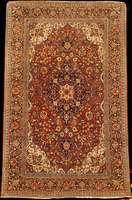 Ghazwin Kork antik, Zentralpersien, Naturfa rben, um 1900, hervorragende feine Korkwolle g eknÜpft auf Baumwolle, ca. 200 x 127 cm, bemer kenswerte ...