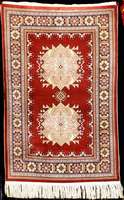 Dekorativer kleiner Seiden Hereke, TÜrkei, um 1960, feine glanzreiche reine Naturseide, c a. 99 x 63 cm, feine meisterliche KnÜpfqualitÄ t, ...
