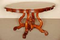 Couchtisch, Holland, um 1860, Wilhelm III, Mahagoni massiv, Fuß leicht gekÜrzt, auf 4 -eckig gebogenen Beinen, leicht abgerundet, 4 -fach ...