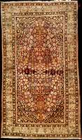 Feiner antiker Kerman Lawer, SÜdpersien, Na turfarben, um 1900, Wolle geknÜpft auf Baumwol le, ca. 215 x 124 cm, gute feine hochwertige K ...