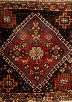 Afshar Taschenfront, Persien, um 1920, Wolle auf Wolle, ca. 64 x 61 cm, EHZ: 3