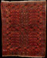 Ersari antik, Turkmenistan, um 1900, Wolle geknÜpft auf Wolle, ca. 122 x 101 cm, mittelfe ine KnÜpfung, fester Griff, SchÄtzwert: 1400,- EURO, ...