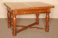 Ausziehtisch, deutsch, um 1910/15, nach barockem Vorbild von 1720/30, Gestell Eiche massiv, Balusterbeine in sich 6-fach getreppt, Beine ...