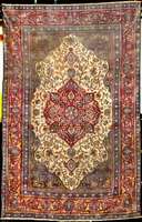 Seiden Farahan antik, Westpersien, reine Pf lanzenfarben, 19.Jahrhundert, reine Naturseide , ca. 198 x 130 cm, bemerkenswerte feine meist erliche ...