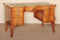 Hocheleganter Damenschreibtisch, um 1850, Rokokostil, Kirschbaum, allseitig furniert, freistellbar, Schreibplatte Ledereinlage mit GoldprÄgung, ...