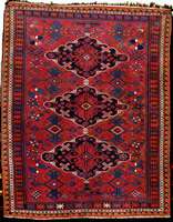Sumakh antik, Kaukasus (Daghestan), um 1900 /1910, Wolle geknÜpft auf Wolle, ca. 187 x 147 cm (ungewÖhnliches Format), Erhaltung: 3 (gut er ...