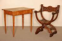 Beidermeierbeistelltisch, sÜddeutsch/Pfalz, um 1825/30, Korpus Weichholz, Kirschbaumwurzelfurnier z.T. 4-fach gespiegelt verlegt, schÖnes ...