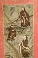 China Seidenstickerei antik, China um 1880, reine Naturseide, ca. 120 x 70 cm, EHZ: 3