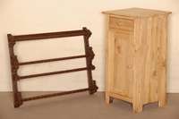 NachtschrÄnkchen, deutsch, um 1910, gelaugtes Tannenholz, neu geschliffen und gewachst, leichte Gebrauchsspuren, ca. 80x42x38 cm