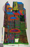 Hundertwasser, Friedensreich, 1928-2000, Good Morning City, Bleeding Town, Farbsiebdruck mit MetallfolienprÄgung, num. 5557/10000, handsigniert ...
