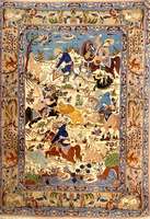 Esfahan fein, Persien, ca. 40 Jahre, Korkwolle auf Seide, ca. 150 x 109 cm, SchÄtzwert: 3500.- EURO, ca. 1,0 Mio. Kn/qm, EHZ: 2