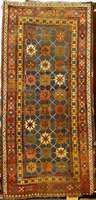 BlÜten-Kazak antik, Kaukasus, reine Naturfa rben, ende 19.Jahrhundert, Wolle geknÜpft auf Wolle, ca. 240 x 122 cm (seltenes Format), Erh altung: ...