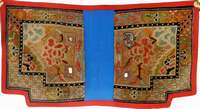 Seltener Sattel antik, Tibet um 1900, Wolle auf Baumwolle, ca. 120 x 86 cm, EHZ: 2 (sehr guter Zustand) selten u. sammelwÜrd., schÖne, alte ...