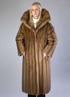 Mittelbrauner Nerzmantel, Gr. ca. 38/40, Innenlabel: Emba, the American Mink, Lunaraine, Natural Dark Brown Mink, Rare Quality, braunes ...