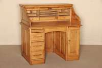RollbÜro, deutsch, um 1910, Eiche massiv, auf Rahmen gearbeitet, Inneneinrichtung mit AblagefÄchern und zwei Schubladen, sehr gute Verarbeitung, ...