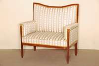 2-sitzer Sofa, deutsch, um 1900, Empirestil, Palisander massiv, z.T. furniert, konische FÜße, eingelegt mit Intarsien, Rahmen mit ...