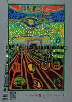 Hundertwasser, Friedenreich, 1928-2000, Strasse der Überlebenden, Farbserigraphie mit Metallfoliendruck aus der Regentagmappe, num. 830/3000. ca. ...
