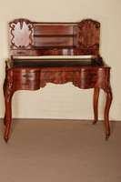 DamensekretÄr, Holland, um 1860, Louis -Philippe, Korpus Weichholz, Mahagoni massiv, z.T. furniert, auf stark gebogenen Beinen mit eleganten ...