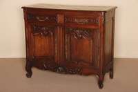 Anrichte, Frankreich, um 1930, Eiche massiv, Eiche furniert, Barockstil, nach dem Vobild von 1780, auf gebogenen Beinen, abgerundete Ecken, ...