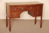 Sideboard, England, um 1890/1910, viktorianisch, Eiche massiv, typische Verarbeitung, 4-schÜbig, Schieberollen, Ledereinlage punziert und gold ...