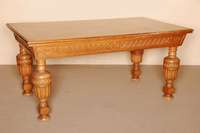 Ausziehtisch, deutsch, um 1910/20, Barockstil, Korpus z.T. Weichholz, Eiche massiv, zweiseitg ausziehbar, Zarge barockisierend, aus dem Vollholz ...