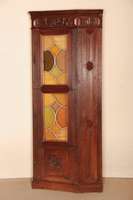 Eckschrank, Holland, um 1890, Eiche massiv, im Renaissancestil, Lisenen gerillt, Kopf mit aufwendiger Rocaillen- und Akanthusblattschnitzerei, ...