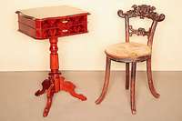 Zierstuhl fÜr Musikzimmer, wohl Frankreich, um 1870/80, im sogenannten Knorpelstil von 1630/40, Lehne mit Lyraverzierung und Eichenlaub, ...