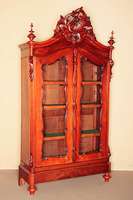 BÜcher- bzw. Mehrzweckschrank, Niederlande, um 1860, Wilhelm III, auf gedrechsleten FÜßen, Zarge mit integrierter Schublade, abgeschrÄgte Ecken ...