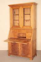 AufsatzschranksekretÄr, deutsch/Pfalz/Baden, um 1835/45, Eiche massiv, ausgesuchtes Hirnholz, hervoragende QualitÄt, beste Verarbeitung, ...
