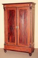 JungmÄdchenschlafzimmerschrank, deutsch, um 1870/80, GrÜnderzeit, auf Rahmen gearbeitet, Kiefer und Fichte, sogenannte Biermalerei, Palisander ...