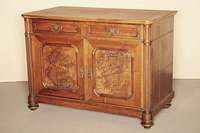 Ursprünglicher Waschtisch, süddeutsch, um 1890/1900, Korpus Weichholz/Hartholz, z.T. Eiche, Wurzelnußfurnier gespiegelt verlegt, Inlets doppelt ...