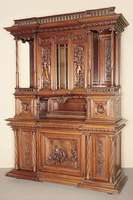Prunkschrank, deutsch, um 1870/80, sogenannter brabanter historizistischer Prunkstil, Korpus komplett Eiche massiv, von bester Qualität, ...