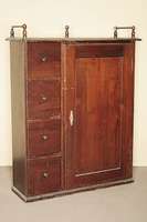 Brotschrank, Pfalz/Gegend Neustadt, um 1850, ausgesuchtes Zierbelkiefernholz, original Beschläge und Schloß, Galerie beschädigt bzw. mit Fehlteil, ...