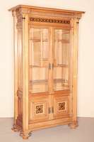 Bücherschrank, Holland, um 1900, Eiche massiv, Amsterdamer Schule, Designermöbel, auf gedrückten Kugelfüßen, Lisenen mit aufgesetzten ...