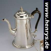 Kaffeekanne, London 1905, 925er Silber, Meistermarke ASPREY - eine der weltbekanntes- ten Gold- und Silberschmieden, konservativ, elegant, ...