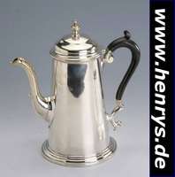 Kaffeekanne, London 1905, 925er Silber, Meistermarke ASPREY - eine der weltbekanntesten Gold- und Silberschmieden, konservativ, elegant, ...